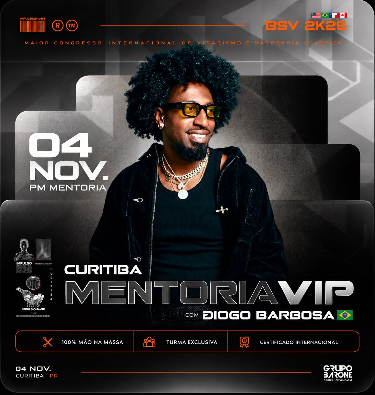 Mentoria VIP com Diogo Barbosa — 04 de novembro, Curitiba